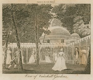 Vue du jardin de Vauxhall, Londres - English School