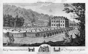 Vue du Château de Voltaire à Ferney, depuis le Jardin, pub. 1786 - English School