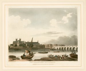 Vue de Westminster Hall et du pont - English School
