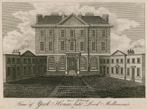 Vue de York House (plus tard l