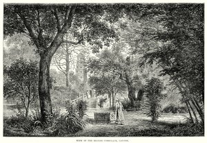 Vue du consulat britannique, Canton (gravure) - English School