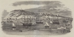 Vue de la ville, de la citadelle et du port de Québec, Amérique du Nord (gravure) - English School