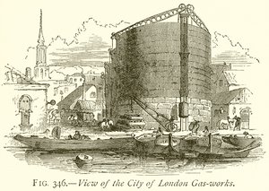 Vue des usines à gaz de la ville de Londres - English School