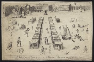 Vue de la foire tenue sur la Tamise, 1683-1684 - English School