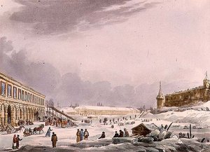 Vue des collines de glace pendant le carnaval à Moscou, planche 8 de 