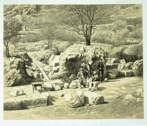 Vue du Temple de Mars, de A History of Discoveries at Helicarnassus, Cnidus, & Branchidae, par Charles Thomas Newton publié en 1862 - English School