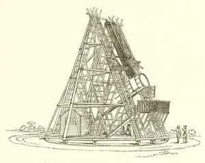 Vue du grand télescope érigé à Slough - English School