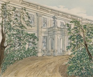 Vue de la maison au n°2 Palace Green, Kensington, où Thackeray est mort - English School