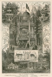 Vues des jardins de Vauxhall, Londres - English School