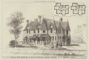 Villa pour le Baron S de St Trivier, près de Lyon (gravure)