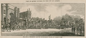 Visite de la reine Victoria à la City de Londres, quittant Buckingham Palace