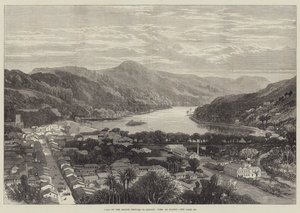 Visite des princes marins à Ceylan, vue de Kandy (gravure) - English School
