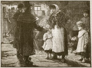 Visite du percepteur de la dîme, Irlande, 1832 (illustration de Cassells Illustrated History of England)
