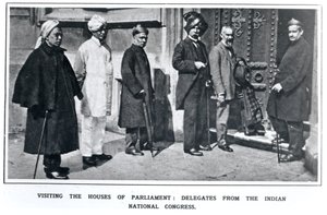 Visite des maisons du Parlement : délégués du Congrès national indien, 1919 - English School