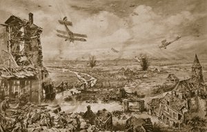 Impression vive de la lutte terrible pour Armentières en avril 1918, 1918-19 - English School