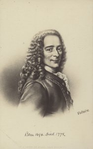 Voltaire (1694-1778), écrivain, philosophe et dramaturge français (litho)