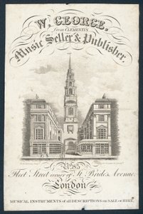 W George, vendeur de musique et éditeur, carte de visite - English School