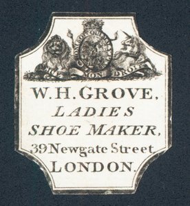 W H Grove, fabricant de chaussures pour dames, carte de visite - English School