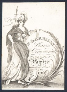 Carte de visite de W Harrison, peintre de panneaux simples et ornementaux - English School