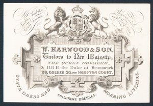 W Harwood & Son, tailleurs, carte de visite - English School