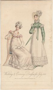 Robes de marche et de soirée pour juillet 1818, publiées par Dean & Munday
