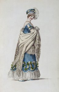 Robe de marche, planche de mode de Ackermanns Repository of Arts - English School