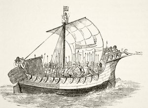 Navire de guerre au XVe siècle, tiré de 