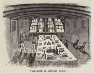 Salle des officiers ou cabine des officiers (gravure) - English School