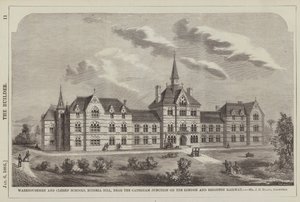 Écoles des Commis et Employés, Russell Hill, près de la jonction de Caterham à Londres (gravure) - English School