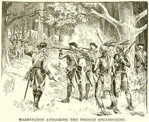 Washington attaquant le campement français - English School