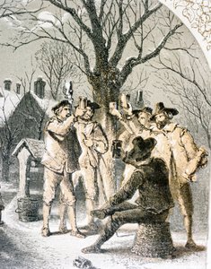 Wassailing les pommiers, 1840 - English School