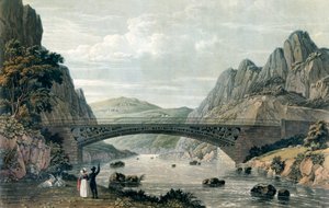 Pont de Waterloo sur la rivière Conwy, Pays de Galles - English School