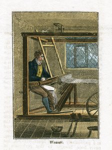 Tisserand à son métier, tiré de "The Book of English Trades" Londres - English School
