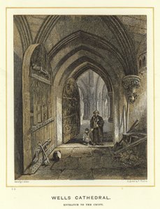 Cathédrale de Wells, entrée de la crypte - English School