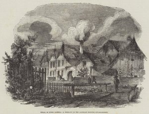 Wells, en Haute-Autriche, une gravure sur bois dans l
