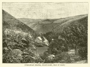 Chapelle wesleyenne, Sulby-Glen, île de Man (gravure) - English School