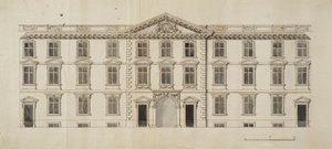Façade ouest du nouveau bâtiment proposé pour le Garden Quadrangle à New College, vers 1680 - English School