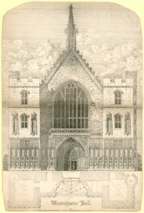 Westminster Hall, Londres, y compris un plan au sol du bâtiment - English School