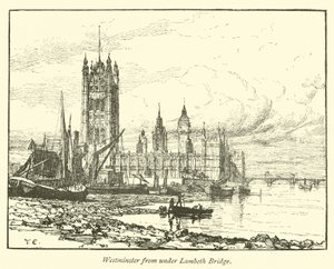 Westminster depuis sous le pont de Lambeth