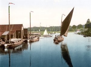Wherry quittant Wroxham - English School