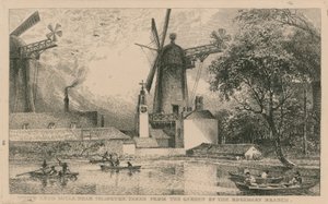 Moulins à plomb blanc près d