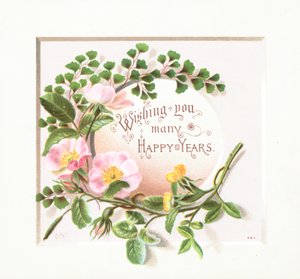 Roses sauvages, Carte de Noël - English School