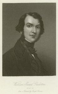 William Ewart Gladstone, à 31 ans (gravure) - English School