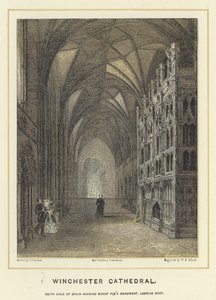Cathédrale de Winchester, allée sud du chœur montrant le monument de l