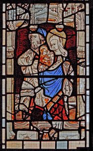 Fenêtre Ew représentant Sainte Marie Salomé, Zébédée avec le jeune Saint Jean - English School