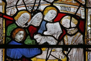 Fenêtre représentant les Sept Sacrements : Baptême - English School