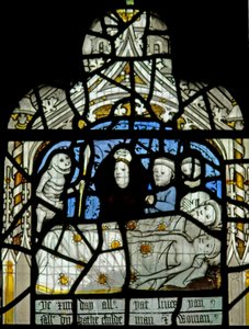 Fenêtre N3 représentant les Quinze Derniers Jours du Monde (la fenêtre du Pryke de Conscience) : La mort visite tout le monde - English School