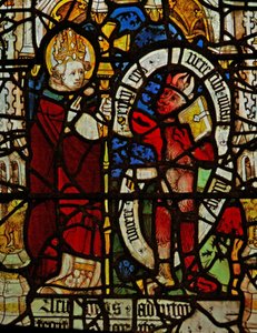 Fenêtre représentant Saint Martin exorcisant un diable - English School