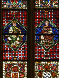 Fenêtre représentant une figure généalogique : David et Nathan - English School