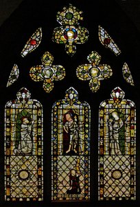 Fenêtre représentant Saint Thomas, le Christ, Saint Jean et le donateur - English School